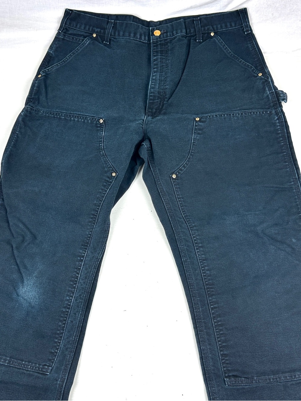 Carhartt Men's Double Knee Black Duck Canvas Work Pants Made In USA 36 X 32